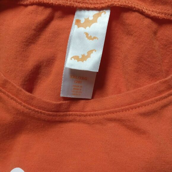 Orange Halloween T Shirt Ghost Pumpkin Spider Web BOO Graphic Girls JR 2XG - Picture 9 of 12